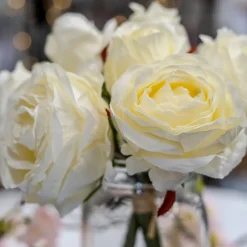 Rosen in Vase Kunstblume Flora ^ HTI-Living Discount