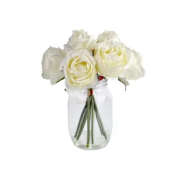 Rosen in Vase Kunstblume Flora ^ HTI-Living Discount