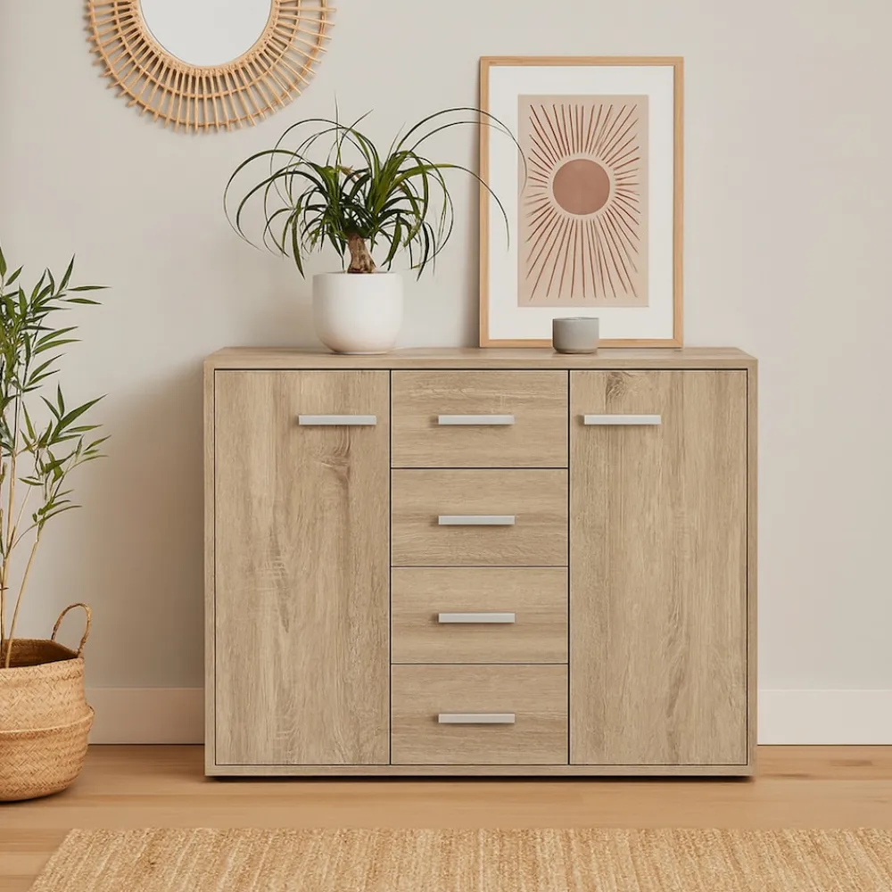 Sideboard Nina mit 4 Schubladen Sonoma ^ HTI-Living Clearance