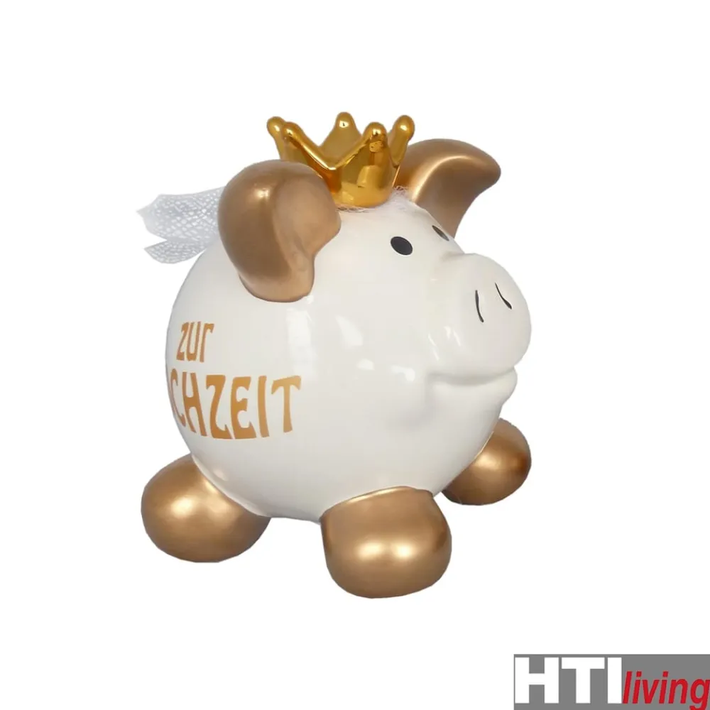 HTI-Living Sparschwein mittelgross, farbig Keramik New