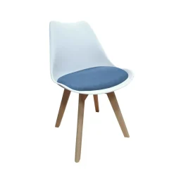 Stuhl Atlanta Weiß, Webstoff Blau ^ HTI-Living