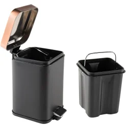 HTI-Living Treteimer eckig Jannik 3 Liter Schwarz Kupfer Best