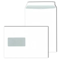 HTI-Living Versandtasche weiß m. Fenster 500 St., haftklebend DIN C5 Discount