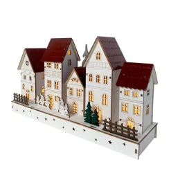 HTI-Living Weihnachtshäuser mit spielenden Kindern LED Winterdeko Hot