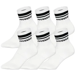 Huddle 6pk Short Crew Socks Double Stripe Unisex Socken Weiß Best