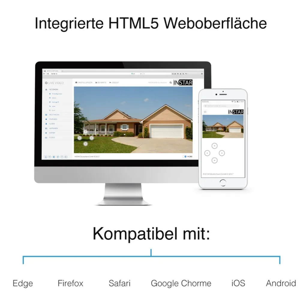 IN-9408 2K Überwachungskamera mit WLAN in weiß ^ Instar New