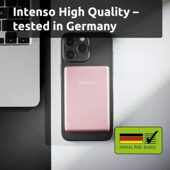 Magnetic Wireless Powerbank MW10000, 10000 mAh, Rosé (MagSafe, Wireless Charging 15W, USB-C PD 20W, 7344033) ^ Intenso