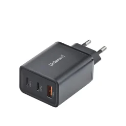 Power Adapter W65ACC GaN, USB Netzteil mit 1x USB-A und 2x USB-C Anschlüssen, Schwarz (65 W, PD 3.0, PPS, QC 4.0, 7806510) ^ Intenso New