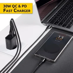 Power Adapter W30AC, 30W, USB-A und USB-C, Schwarz (7803010) ^ Intenso New