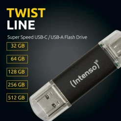 Intenso Twist Line 256GB USB 3.0/USB-C, USB Stick mit dualer Schnittstelle Best