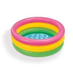 57107NP - Planschbecken - Sunset Glow Babypool (61x22cm) aufblasbar Kinderplanschbecken 3-Ring ^ Intex Discount