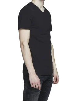 Jack&Jones JACBAIC V-NECK TEE 2PK Herren T-hirt Schwarz New