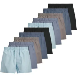Jack&Jones JACIANO WOVEN BOXER 10 PACK Herren Web-Boxerhort Schwarz/Braun/Blau Discount