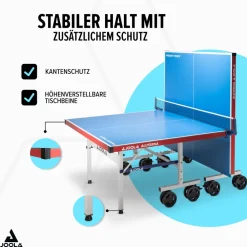 Outdoor Tischtennisplatte Aluterna - Profi Tischtennistisch 6 MM Aluminium - Oberfläche Wetterfest - Klappbares Untergestell ^ Joola New