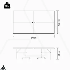 Outdoor Tischtennisplatte Aluterna - Profi Tischtennistisch 6 MM Aluminium - Oberfläche Wetterfest - Klappbares Untergestell ^ Joola New
