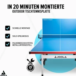 Outdoor Tischtennisplatte Aluterna - Profi Tischtennistisch 6 MM Aluminium - Oberfläche Wetterfest - Klappbares Untergestell ^ Joola New
