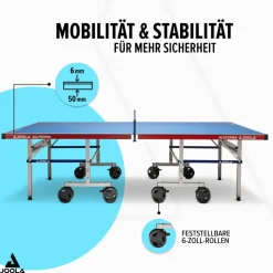 Outdoor Tischtennisplatte Aluterna - Profi Tischtennistisch 6 MM Aluminium - Oberfläche Wetterfest - Klappbares Untergestell ^ Joola New