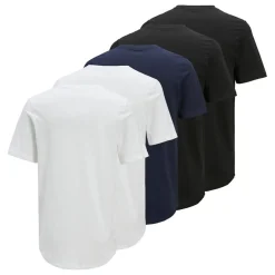 Jack&Jones JPRBABRODY TEE CREW NECK 5PK Herren T-hirt Weiß/Blau/Schwarz Clearance