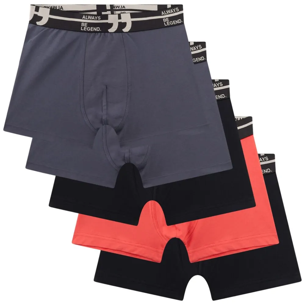 Sanetta Jungen Boxershort Schwarz/Grau/Orange Discount