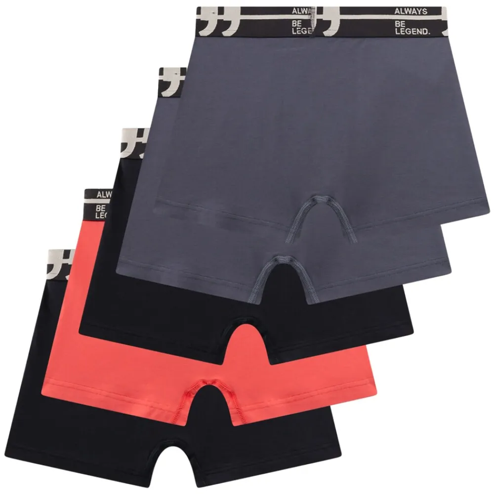 Sanetta Jungen Boxershort Schwarz/Grau/Orange Discount