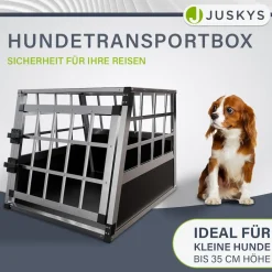 Juskys Au Hundetransportbox - 69×54×50 c verschießbar & pfegeeicht - Hundebox für Hunde Best