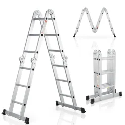 Aluminium Multifunktionsleiter Tragfähigkeit bis 150 kg ^ Juskys Sale