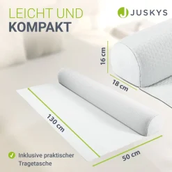 Juskys Aufblasbarer Rausfallschutz Louana 130 cm - ideal für Urlaub und alle Betttypen, mit Fußpumpe