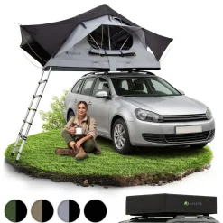 Autodachzelt Lago - LED-Beleuchtung & Leiter - Schwarz / ^ Juskys New