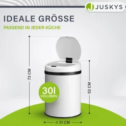 Automatik Mülleimer mit Sensor 30L - Abfalleimer mit elektrischem Deckel für Küche - ^ Juskys Sale