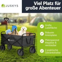 Bollerwagen 100 kg Tragkraft - Transportwagen faltbar - Einkaufen & Camping -   ^ Juskys Sale