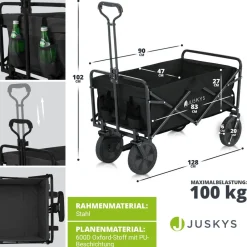 Bollerwagen 100 kg Tragkraft - Transportwagen faltbar - Einkaufen & Camping -   ^ Juskys Sale