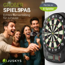 Elektronische Dartscheibe mit 32 Spielen für bis zu 8 Spieler, LCD-Display & 18 Darts ^ Juskys Outlet