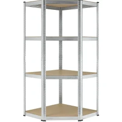 3er Metall Regalsystem Easy | 1 Eckregal & 2 Schwerlastregale | 12 MDF Holz Böden | 960kg ^ Juskys Online