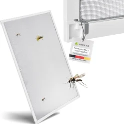 Juskys Fliegengitter mit Alu-Rahmen für Fenster zum Einhängen UV-beständig in weiß Sale