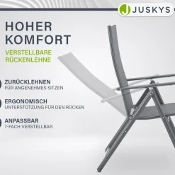 Gartenstuhl Calena - 7-fach verstellbare Rückenlehne mit Klappfunktion - ^ Juskys Clearance
