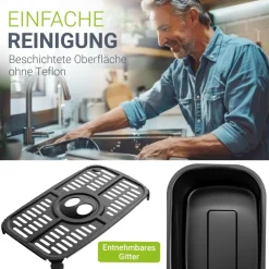 Heißluftfritteuse 9 L Doppelkammer - 2 Körbe, 9 Programme, Smart Finish, beschichtet ^ Juskys Online