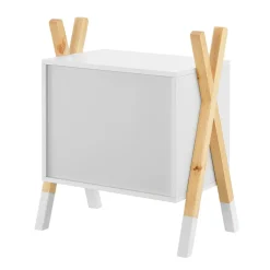 Kinder Nachttisch Jamie - Schublade, Ablage & Fach - kleiner Nachtschrank Holz - Kommode Weiß ^ Juskys Clearance