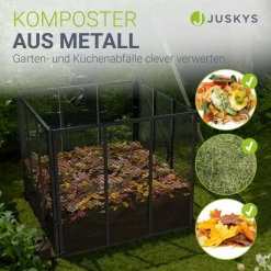 Komposter 450 L aus Stahl, witterungsbeständig, mit Belüftung & Stecksystem – ^ Juskys Outlet
