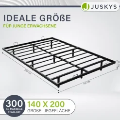 Juskys Metallbett Palamos mit Lattenrost & LED Beleuchtung - Schwebebett, Bett - Schwarz Hot