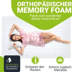 orthopädischer Topper - 7 Zonen aus Memoryschaum 7 cm dick H2 - H3 ^ Juskys