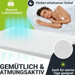 orthopädischer Topper - 7 Zonen aus Memoryschaum 7 cm dick H2 - H3 ^ Juskys