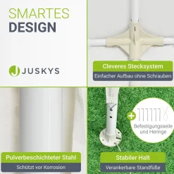 Juskys Partyzelt 3x6 m in mit Dach & Seitenwänden – 18 m² Grundfläche – Sonnenschutz Outdoor weiß