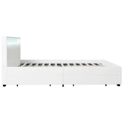 Juskys Polsterbett Lyon 140 x 200 cm weiß mit Kaltschaummatratze Discount