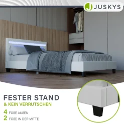 Polsterbett Paris – Bettgestell inkl. LED-Beleuchtung & Lattenrost ^ Juskys Clearance