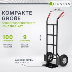 Sackkarre Basic klappbar Transportkarre mit Luftreifen, Griffen & Stahlrahmen Handkarre ^ Juskys Best
