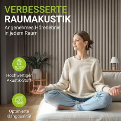 Juskys Wandpaneele Akustik 4er Set 2,88 qm - Holzoptik & reduziert Hall und Lärm - Eiche Natur Hell Hot