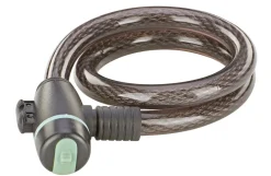 Kabelschloss, inkl. 2 Schlüssel (1x mit LED), inkl. Rahmenhalterung, Staubschutzkappe, Länge: 65 cm ^ Prophete Best