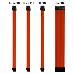 Kabel-Sleeve-Set - Rot - ^ ONE GAMING Best