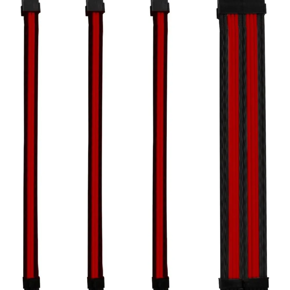 Kabel-Sleeve-Set - Schwarz/Rot - ^ ONE GAMING New
