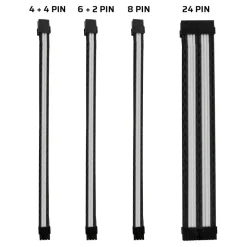 ONE GAMING Kabel-Sleeve-Set - Schwarz/Weiß -